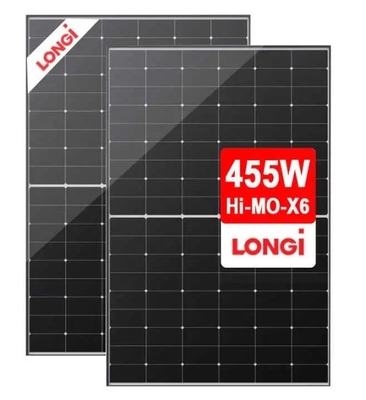 Painel solar monocristalino Longi Hi-Mo 6 LR5-54HTH 445-455W Meia célula de vidro único