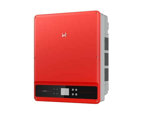 Inverter comercial de 50 kW 60 kW em vermelho com corrente de saída máxima de 96 A e proteção IP65