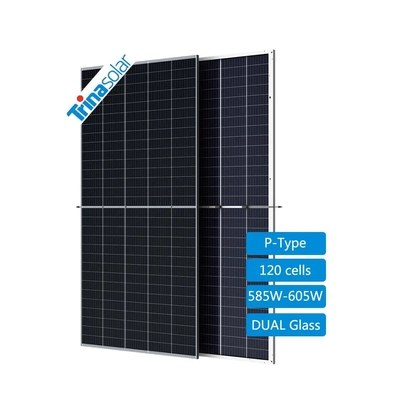 Modulo de vidro duplo bifacial de silício monocristalino Trinasolar TSM-DEG20C.20 585W-605W