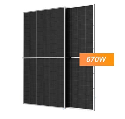 210mm Half Cut Cell Tipo N Bifacial Painel Solar de vidro duplo 695W Módulo fotovoltaico fotovoltaico