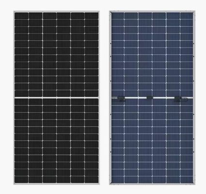 Painel solar monocristalino bifacial de vidro duplo tipo N 580W-605W 182mm Célula de meio corte