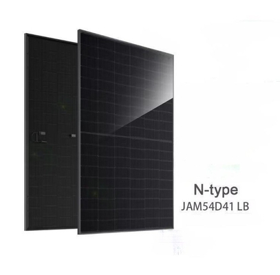 JA Painel Solar JAM54D41 LB Full Black Duplo Vidro Bifacial Modulo Solar de Tipo N 450w